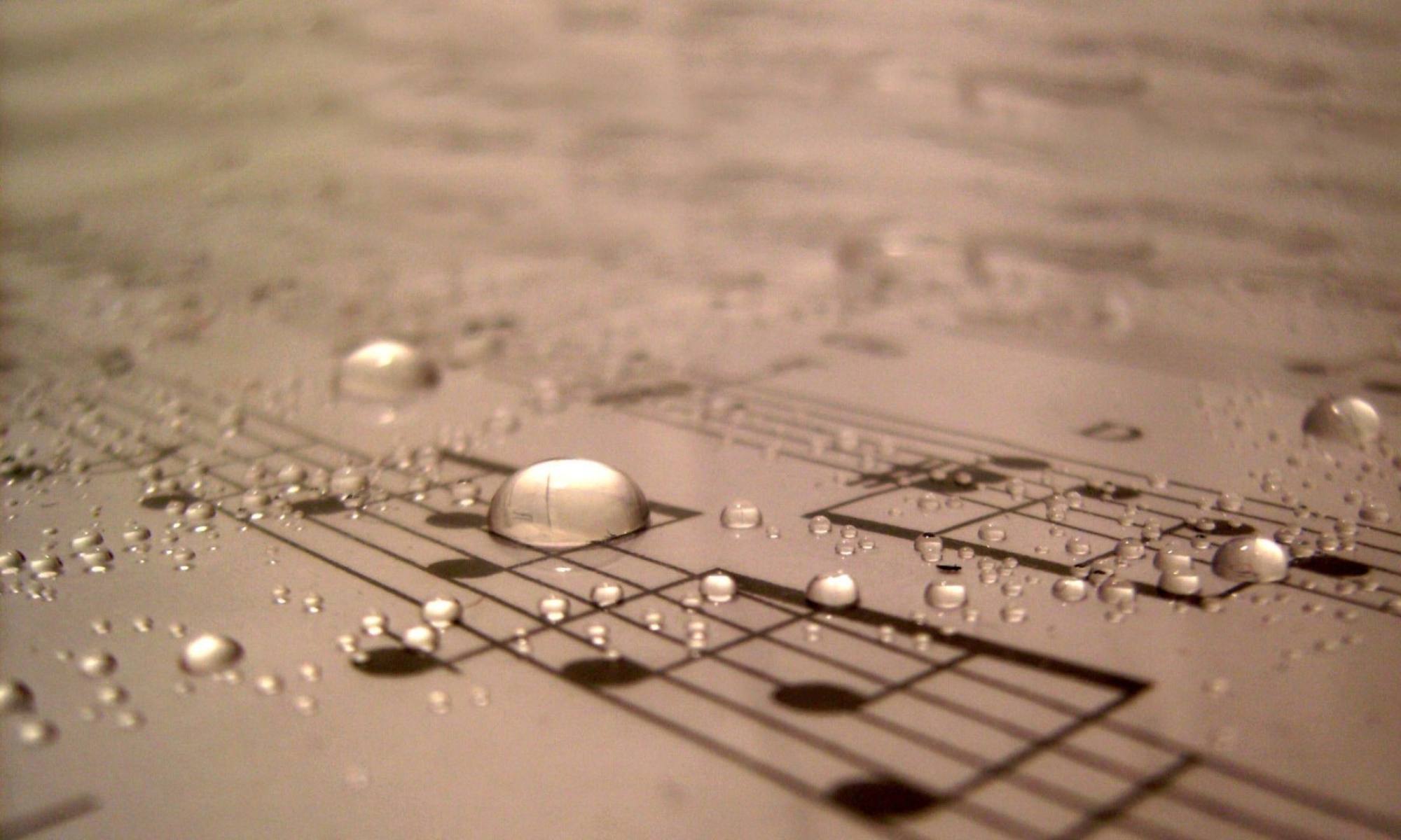 Water Drops on Sheet Music